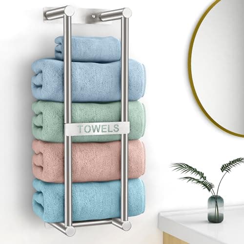 Towel Racks for Bathroom, STWWO Towel Storage for Small Bathroom 22inch, Stainless Steel Towel Rack Wall Mounted for Bath Towel, Brushed Nickel