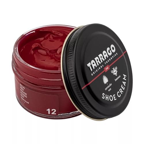 Tarrago Shoe Cream Professional Shoe Polish for Leather Boots, Shoes, Purse, Furniture Eco Friendly Leather Conditioner 1.7oz - Red #12