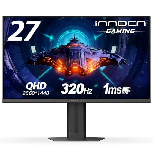 INNOCN 27" Gaming Monitor 2K QHD 2560 x 1440P 240Hz 320Hz 1ms IPS PC Computer Display, HDMI 2.1, DP 1.4, HDR 400, Eyes Care, Height/Pivot Adjustable, VESA Mountable, 27G2T