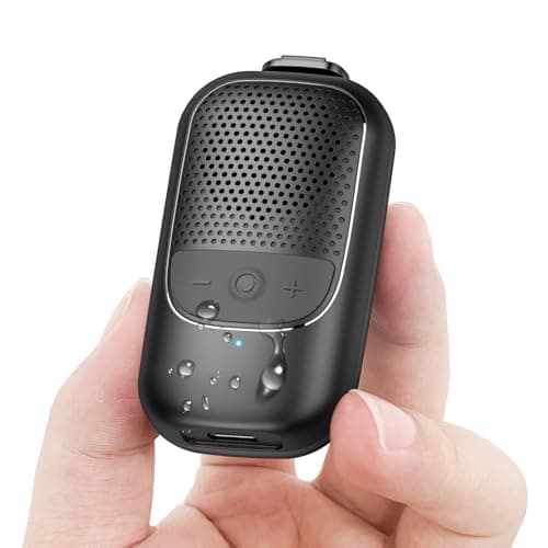 Wearable Bluetooth Speaker, Clip-On Wireless Portable Speakers with 15H Playtime, IP67 Waterproof Speaker- Built-in ENC Mic - Large Tactile Control Buttons Hands-Free For Work, Outdoors, Calls (Black)