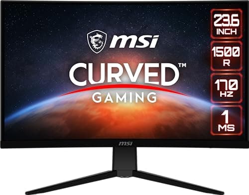 msi G2422C, 24" Curved Gaming Monitor, 1920 x 1080 (FHD), VA, 1 ms, 170 Hz, FreeSync Premium, HDMI, DP Port, Tilt