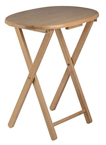 Winsome Nathan Snack Table Set with Stand, for Living Room, Natural, Set of 4 Tables