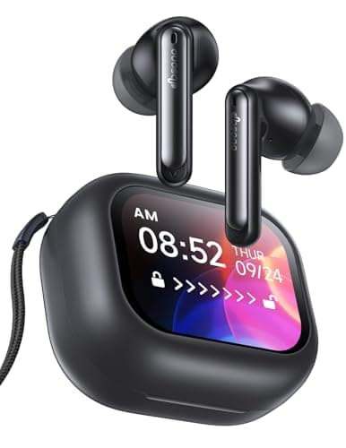 dbsono Wireless Bluetooth Earbuds: 13mm Drivers Hi-Fi Deep Bass, 30H Playtime, Touchscreen Control, Mic for Calls, IPX5 Water-Resistant, Comfortable Fit, Birthday Gifts for Adults/Teens/Men, Black
