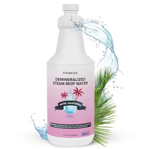 Steam & Go Deminerilized Water - Multi-Surface Cleaner for Steam Cleaners, Hardwood Floors, Kitchens, & Bathrooms - Germ-Killing Formula - Hotel California Scent - 32 Ounces (Pack of 1)