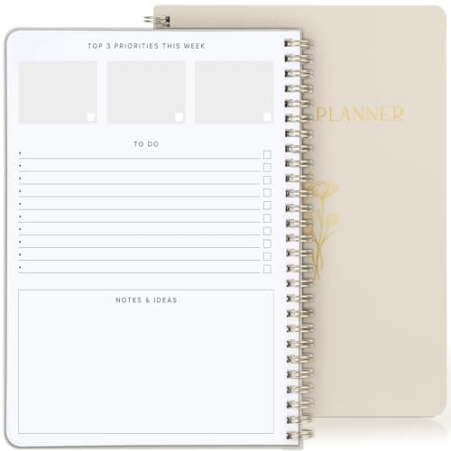 Beautiful Daily and Weekly Planner - To Do List Notebook to Easily Organize Your Agendas And Boost Productivity in School Or At Work - Stylish College or Office Supplies For Women