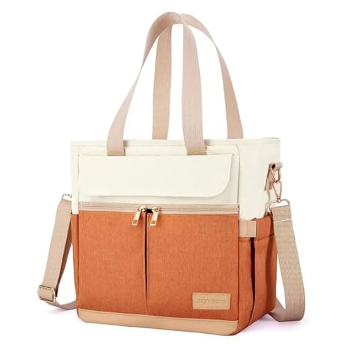 JOYHILL Lunch Bag for Women, Lunch Tote Leakproof Insulated Lunch Box with Shoulder Strap, Adult Reusable Lunch Cooler Tote Bags for Work Picnic Camping Beach (ORANGE)