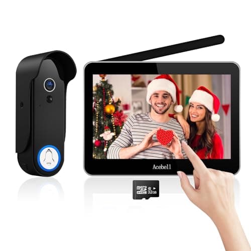ACEBELL Wireless Video Doorbell Intercom System Battery Operated, 1080P Video Doorbell Camera with Monitor Wireless, Video Door Phone with 7''Touch Screen, Motion Detection, No Monthly Fees