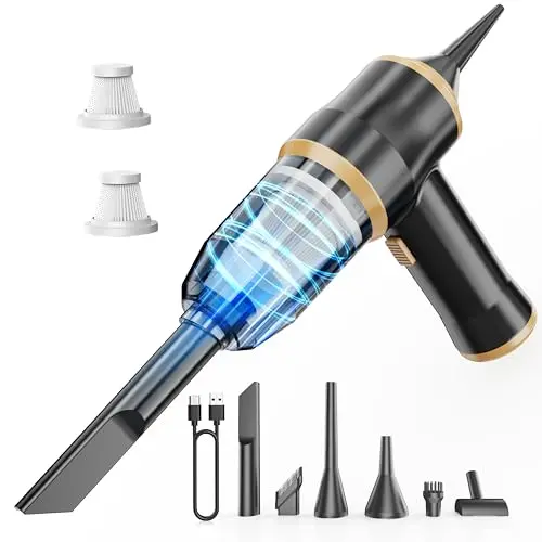 BELIBUY Mini Car Vacuum 15000Pa Portable Cordless Handheld Vacuum Cleaner and Air Duster with 2 Filter for Car, Sofa, Office, Pet, Home