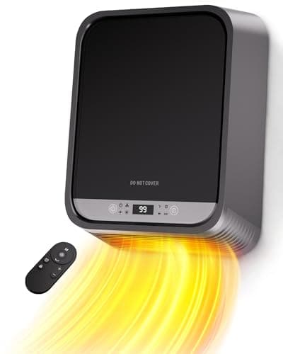 MEPTY 1500W Wall Heater, Space heaters for Indoor Use with Towel Rack for Bathroom, IP24 Waterproof, Room Heater with Thermostat & Remote Control, 24H Timer, ECO Mode