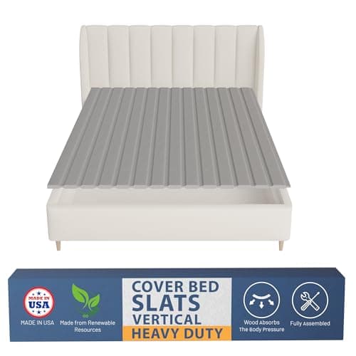 Greaton, 0.75-Inch Heavy Duty Vertical Wooden Bunkie Board/Bed Slats, Queen, Grey