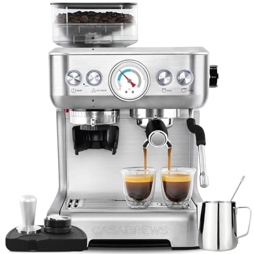 CASABREWS 5700Gense Espresso Machine with Grinder, Barista-Style Cappuccino Maker with Milk Frother Steam Wand, Professional Coffee Maker with Removable Water Tank for Cappuccinos and Lattes
