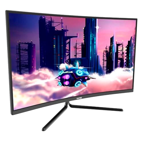 Generic Viotek 32"" Curved Gaming Monitor GNV32DB | 144Hz WQHD 2560 x 1440p | G-Sync-Ready FreeSync with LFC | 3X HDMI DP Audio Out | (VESA 75x75mm), 1500R curvature (Renewed), Black