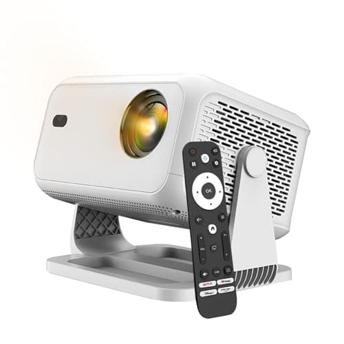 Netflix Officially 4K Smart Projector with WiFi and Bluetooth, AI Auto Focus 800 ANSI 1080P Native Portable Outdoor Indoor Home Video Projectors - White