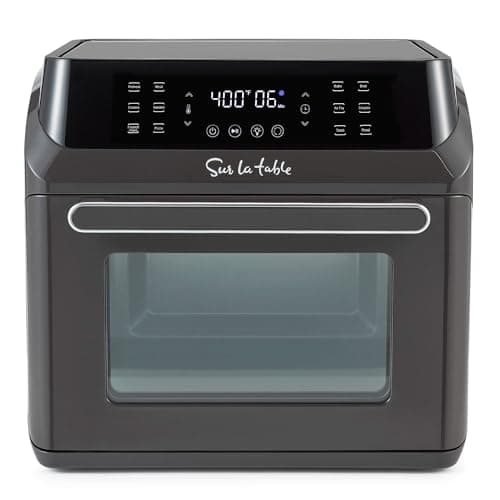 Sur La Table 16-Qt Air Fryer Oven – 7-in-1 Countertop Convection Cooker with Rotisserie, LED Display, 12 Presets, Nonstick Basket, Dishwasher, Heats to 450°F