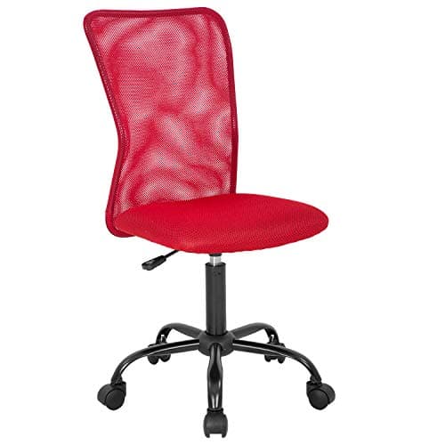 BestOffice Ergonomic Office Chair Desk Chair Mesh Computer Chair Armless Back Support Modern Executive Rolling Swivel Chair with Lumbar Support(Red)