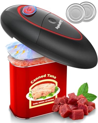 One Touch Electric Can Opener with Smooth Edge, Kitchen Gadget Automatic Can Opener for Seniors with Arthritis, Food Safety Battery Operated Can Opener for Almost All Can Sizes