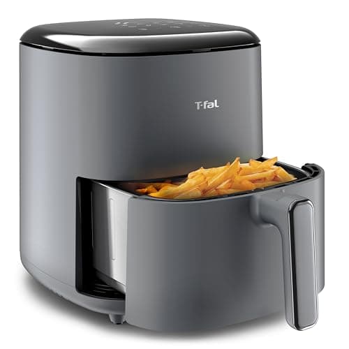 T-fal Easy Fry Max 5.3 qt Digital Air Fryer: 10 Versatile Cooking Programs, Intuitive Touchscreen, Dishwasher-Safe Basket, Fast and Healthy Cooking for Crispy Delicious Results, Grey