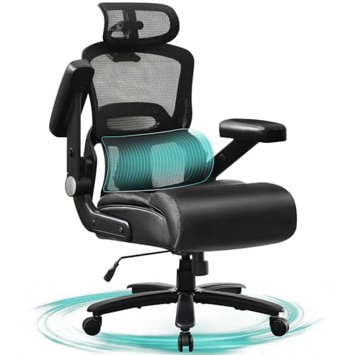 BOSMILLER 750lbs Big and Tall Office Chair with Dual Lumbar Support for Heavy People, Oversize Ergonomic Desk Chair with 5D Armrests, Wide Thick Seat & 3D Headrest for Adults 8 Hours daliy Work