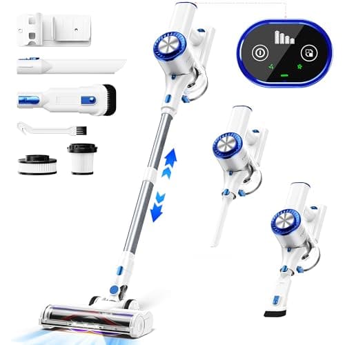 FUFACAL Cordless Vacuum Cleaner, 23KPA Stick Vacuum with 42Mins 2200mah Detachable Battery, 6 in 1 LED Display Lightweight Cordless Stick Vacuum Cleaner, Vacuum Cleaner for Home Hard Floor Car Carpet