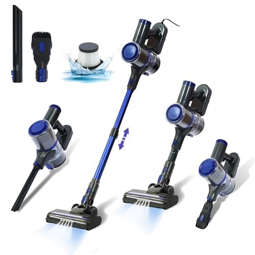 EFUSVAC 600W Corded Stick Vacuum Cleaner with LED Headlights, 17000Pa Corded Handheld Stick Vacuum Cleaner, 6-in-1 Versatile Powerful, Ideal for Hardwood Floor, Car Cleaning, Blue