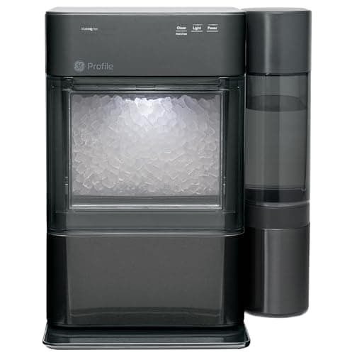 GE Profile Opal 2.0 XL with 1 Gallon Tank, Chewable Crunchable Countertop Nugget Ice Maker, Scoop Included, 38 lbs in 24 Hours, Pellet Ice Machine with WiFi & Smart Connected, Black Stainless