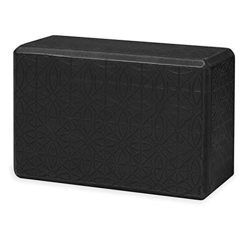 Gaiam Yoga Block - Supportive Latex-Free Eva Foam - Soft Non-Slip Surface with Beveled Edges for Yoga, Pilates, Meditation - Yoga Accessories for Stability, Balance, Deepen Stretches (Embossed Black)
