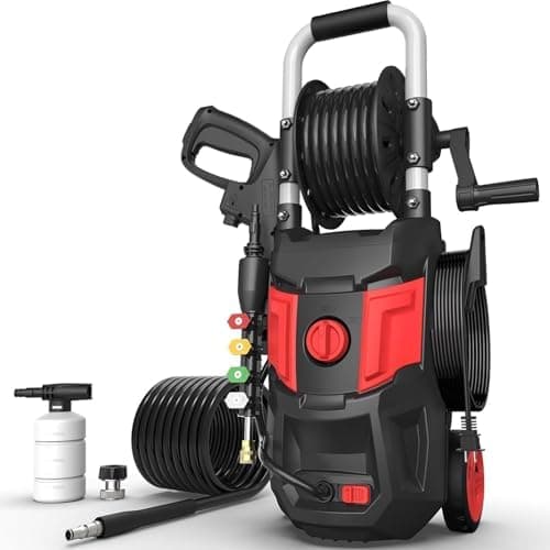 Pressure Washer, 5000PSI Max Power Washer with 500ML Foam Cannon, High Pressure Cleaning Machine with 4 Connect Nozzles for Cars Patio Driveways Home Cleaning
