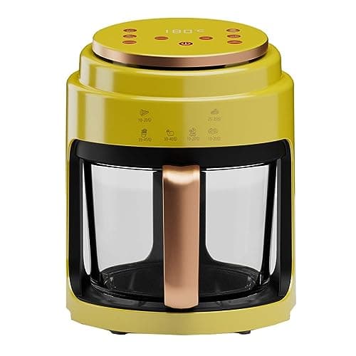 Air Fryer 4L-Digital Air Fryer Oven with Timer Temp Control & Detachable Basket for Fry Roast Bake Grill Yellow (Color : Yellow)