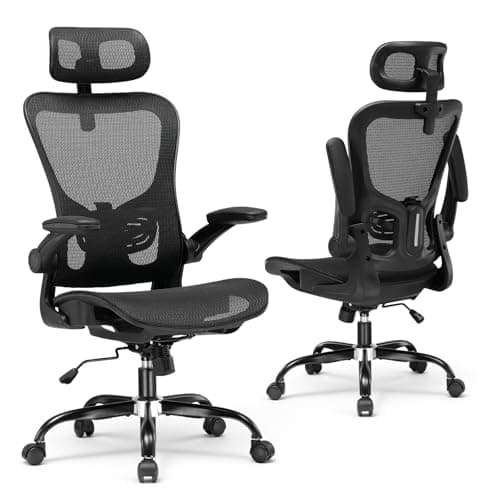 GTPLAYER Office Chair, Home Ergonomic Desk Chair with High Back Mesh, Mesh Office Computer Desk Chairs with Adjustable Lumbar Support, Rolling Work Swivel Task Chairs with 3D Armrests and Headrest