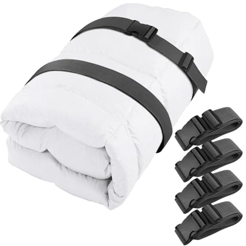 4 Pcs Mattress Topper Straps Adjustable with Buckles Memory Foam Mattress Mattress Packing for Storage and Moving Dark Grey (78''x2'')