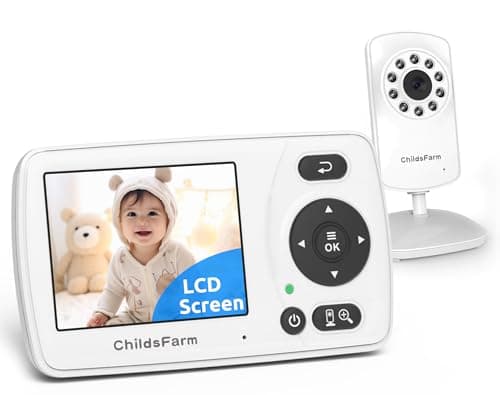 ChildsFarm Baby Monitor with Camera and Audio, Portable Travel Baby Monitor with Screen, Baby Camera Monitor No WiFi, Night Vision, VOX Mode, 1000ft Long Range, Baby Safety Monitor