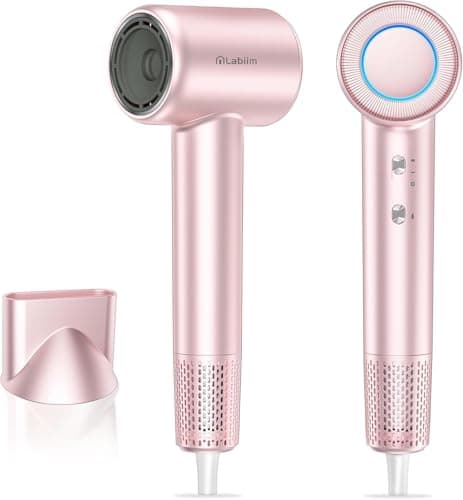 Labiim Hair Dryer, High-Speed Ionic Low Noise Blow Dryer with Brushless Motor for Fast Drying, Thermo-Control Quiet Compact Hair Blow Dryer