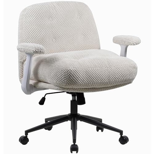 Uiesno Criss Cross Chair with Flip-Up Armrests Comfortable, White
