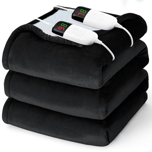 Heated Electric Blanket King Size - 90" x 100" Heating Blanket with Dual Control, 10 Heating Levels & 8 Hours Auto Off, Soft Warm Blanket, Christmas Birthday Gifts for Senior Grandma