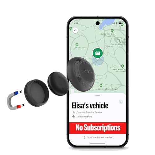 Magnetic Hidden GPS Tracker for Vehicles – 365 Days Battery Life, No Subscription, Car Tracker Device Hidden (Android Tracker)