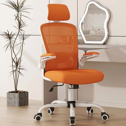 Mimoglad Office Chair, High Back Ergonomic Desk Chair with Adjustable Lumbar Support and Headrest (Orange)