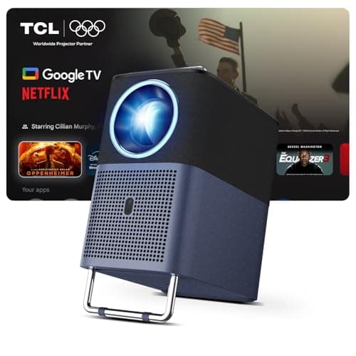 TCL A1s Smart Projector 4K Support, Google TV & Netflix Officially Licensed, WIFI and Bluetooth, Auto Focus Keystone, Native 1080p, 16W Dolby Audio, Movie Projector for Home Theater with Portable Case