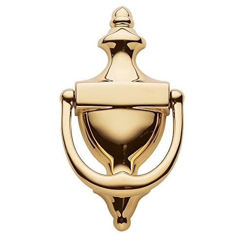 Baldwin Estate 0102.003 Colonial Knocker in Polished Brass, 6.5"x3.5"