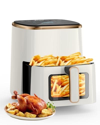 VEWIOR Air Fryer, 5.3Qt Airfryer with Viewing Window, 7 Custom Presets Large Oven with Smart Digital Touchscreen,Non-stick and Dishwasher-Safe Basket