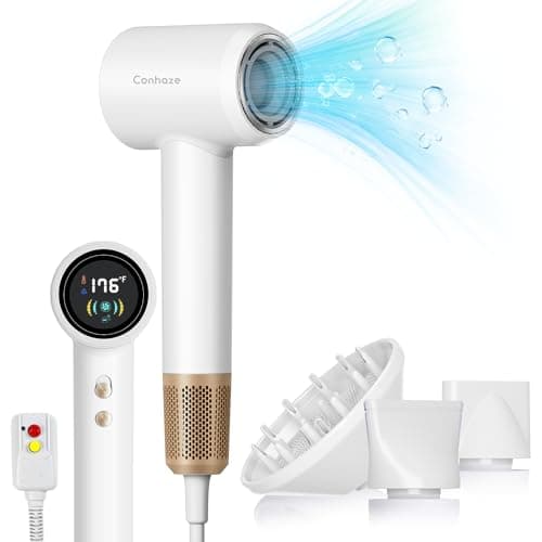 Diffuser Hair Dryer, Professional Ionic Blow Dryer with Diffuser for Curly Hair, 110000 RPM Brushless Motor High Speed Hairdryer Blowdryer for Women Men Home Salon Travel,Thermo-Control Low Noise
