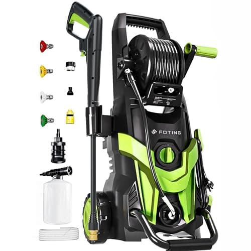 FOTING Pressure Power Washer 4500 PSI 3.2 GPM, Inlet Hose & Filter, Foam Cannon for Cars/Fences/Driveways/Patios/Home Cleaning,Green