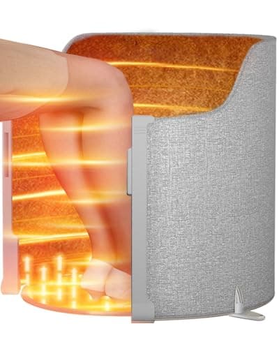 Under Desk Heater, Electric Foot Warmer for Office & Home, Quiet Portable Feet Warmer with Heated Floor Mat, Foot heater with Thermostat and Timer Indoor Use for Foot Leg Grey Cylindrical UEMUSI