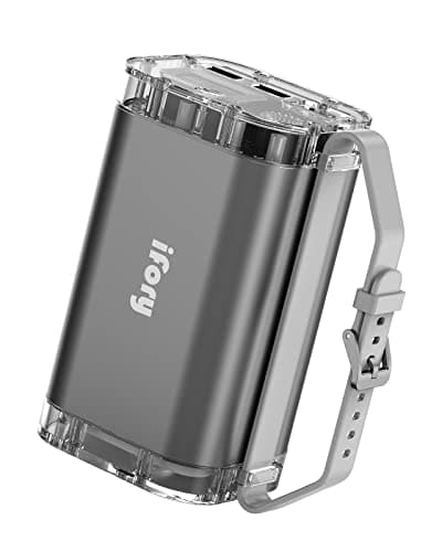iFory Portable Power Bank 40000mAh, 100W PD Dural Charging, 2 USB-C+2 USB-A Ports Potable Power Bank with See-Through LCD Display, IP67 Waterproof Battery Pack for MacBook Pro/iPhone/ipad and More