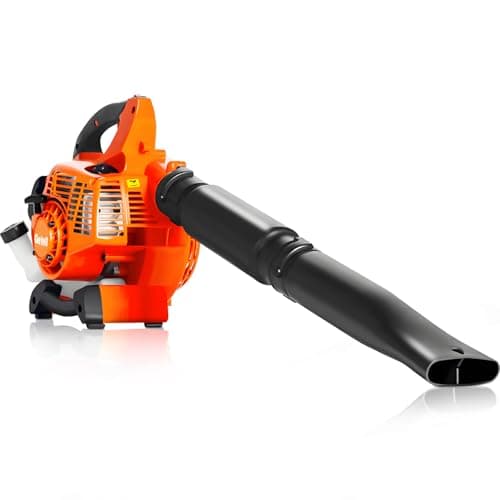 Getell Handheld Gas Leaf Blower – 26cc 2-Cycle Engine, 180 MPH, 380 CFM – Gas Powered Blower for Lawn Care, Leaf Cleanup, Driveways, and Light Snow Removal (Orange)