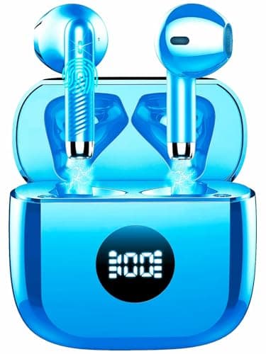 Jxrev Wireless Earbuds, Bluetooth 5.3 Earbuds Stereo Bass, Bluetooth Headphones in Ear Noise Cancelling Mic