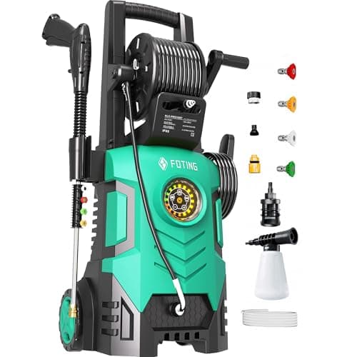2025proB Electric Pressure Washer with Touch Screen, Max 5000PSI 3.3GPM Adjustable 8 Level,4 Quick Connect Nozzles, Inlet Hose & Filter& Foam Cannon for Cars/Fences/Driveways/Home Cleaning