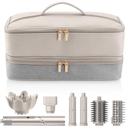 Adworte Travel Carrying Case for Hair Dryer Shark Flexstyle FlexFusion Airwrap Brush Double-Layer Hair Accessories Tools Storage Bag for Revlon Hairdryer Styler Organizer