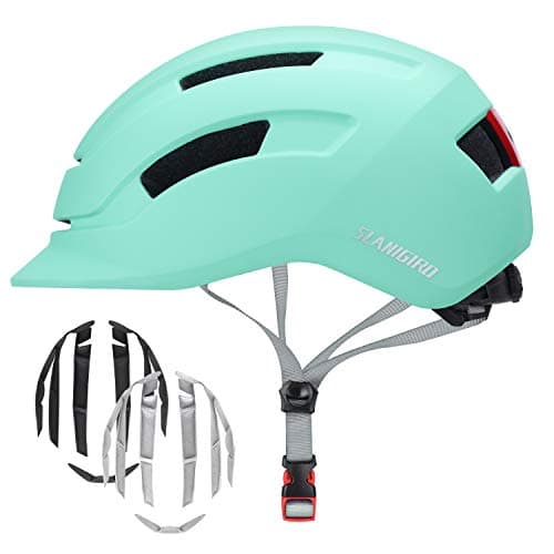 Adult Urban Bike Helmet - Adjustable Fit System & Integrated Taillight for Men Women