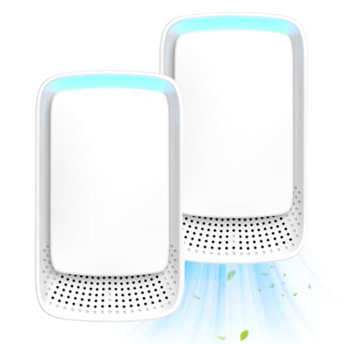 Air Ionizers for Home Plug in (2Pack),Air Ionizer Purifier for Home Quiet and Portable Air Purifier for Bedroom Pet Toilet Kitchen and Office(2pcs, white)