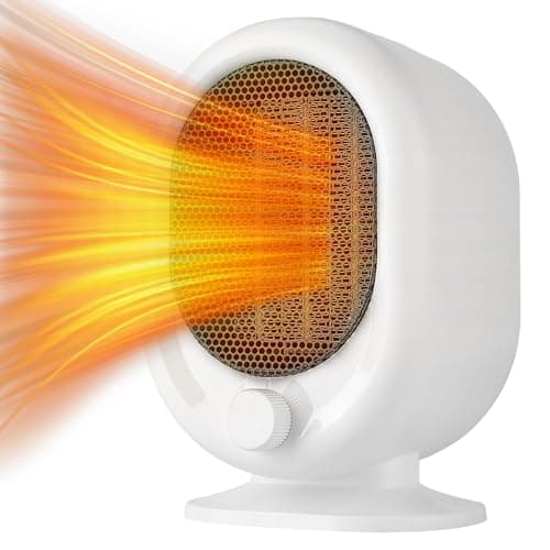 LIEWET Mini Space Heater,1500W Small Desk Heater,2 Gears Adjustable,PTC Ceramic Heating,Tip-over & Overheat Protection,Fast Heating and Super Quiet White